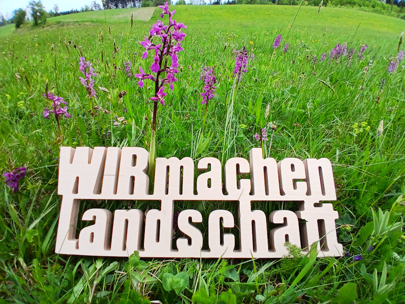 Holzschriftzug vür Orchideen.